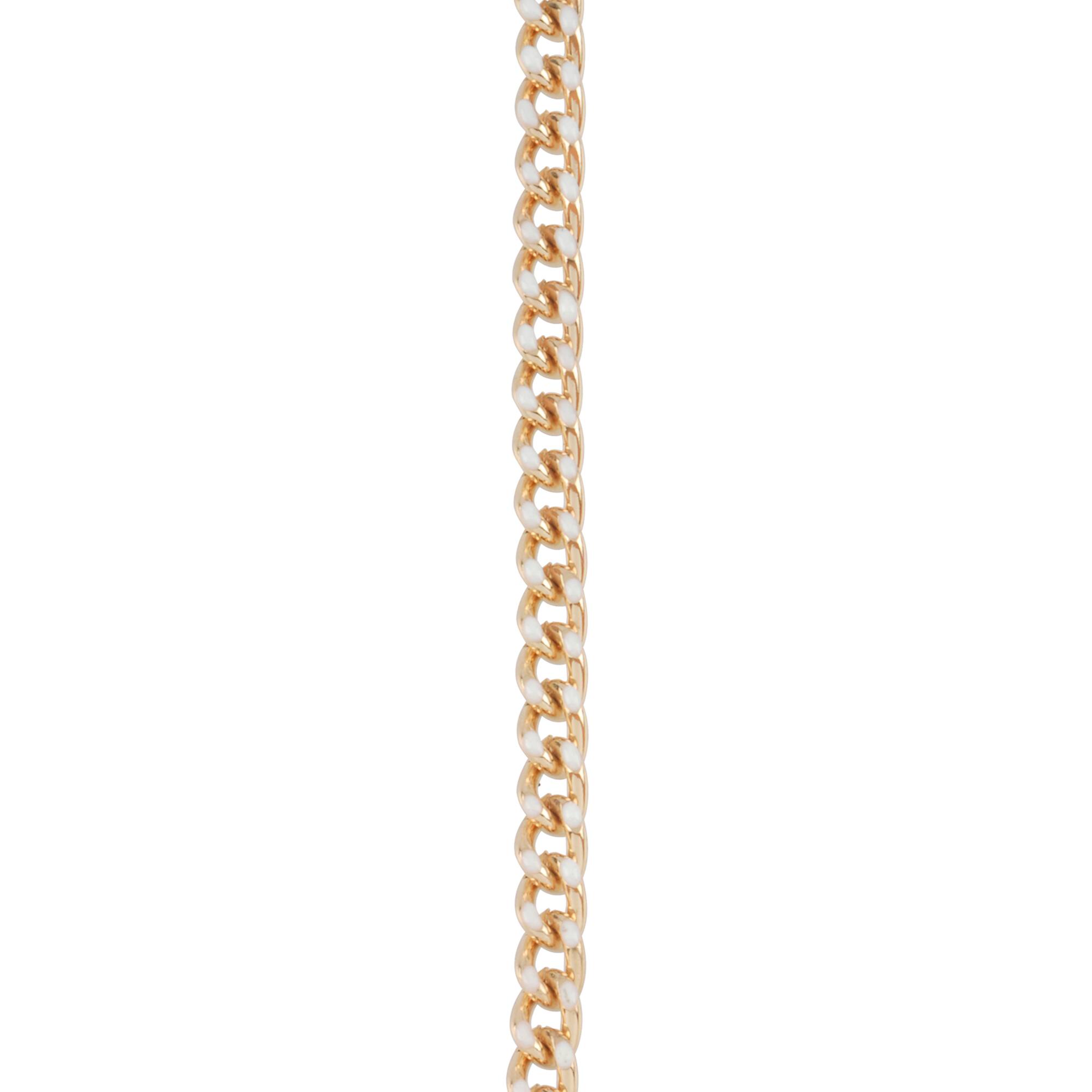 18" White & Gold Enamel Curb Chain by Bead Landing™